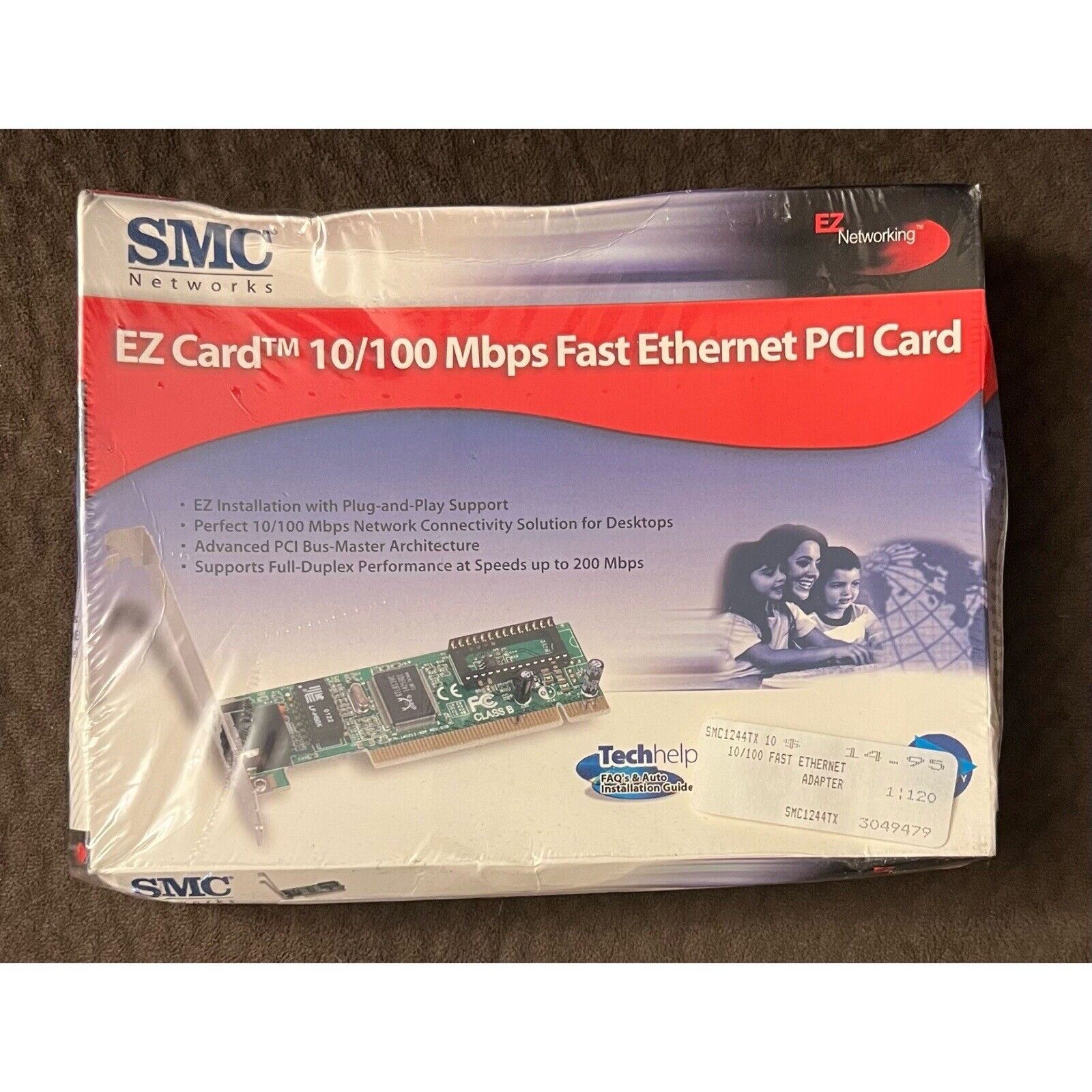 NEW SMC Networks EZ Card 10/100 Mbps Fast Ethernet PCI Cards SMC1244TX 32-bit