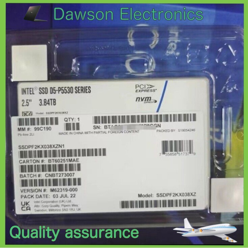 3.84TB Intel SSD D5-P5530 U.2 SSDPF2KX038XZN1 Series DC NVME Solid State Drive