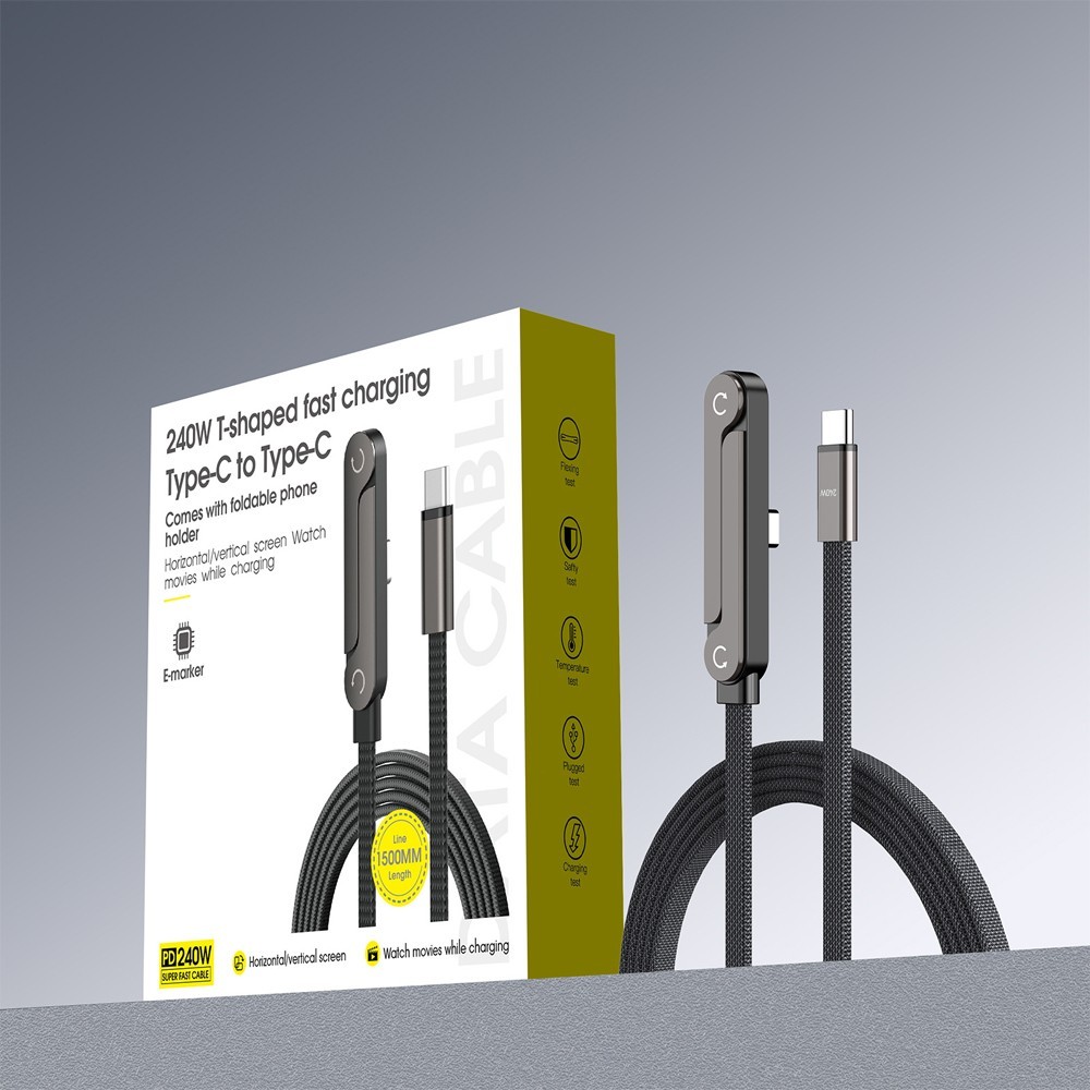 240W PD USB-C Fast Charging Cable 2 Pack for Android, iPhone, Laptops, Switch