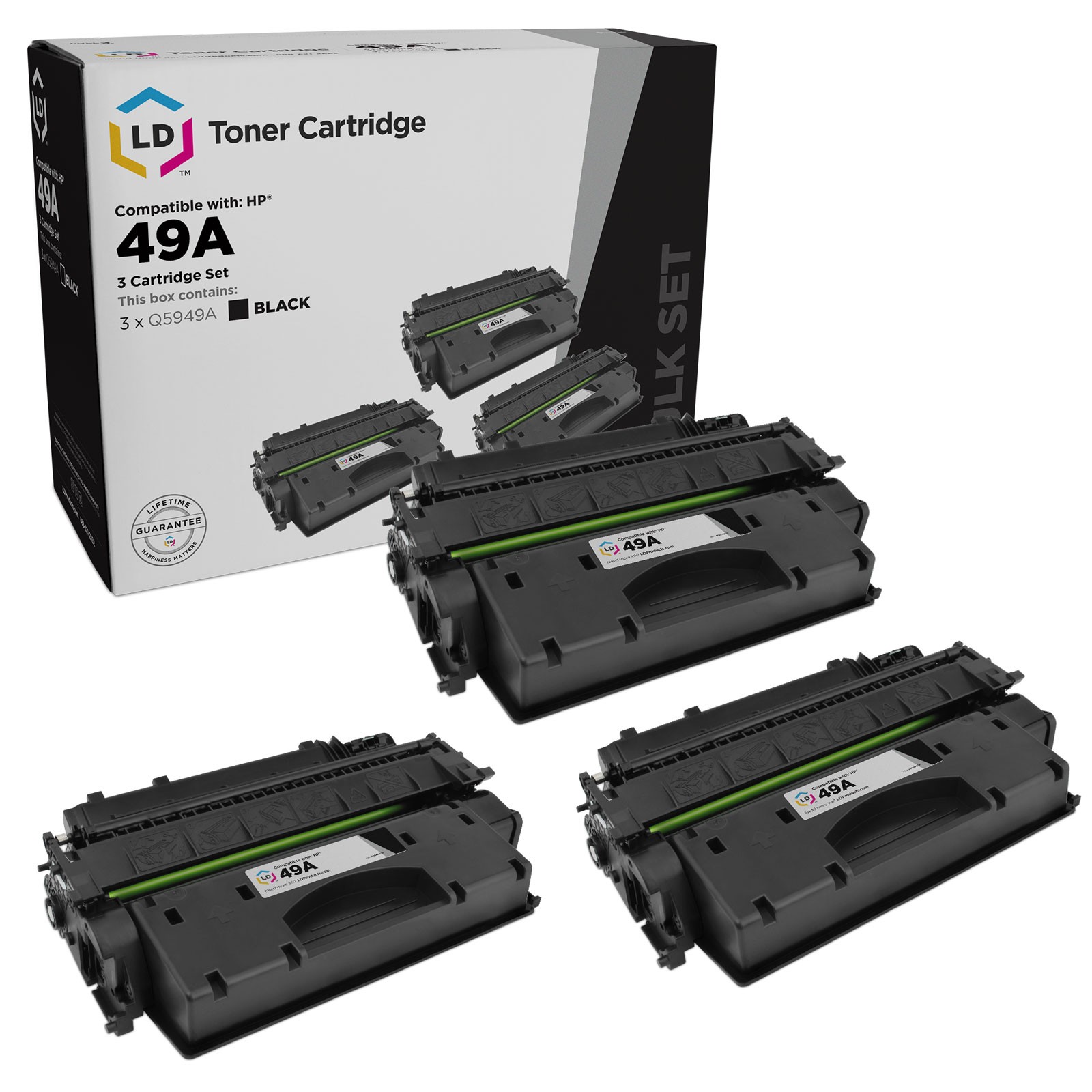LD Compatible Replacements for HP 49A / Q5949A 3PK Black Toner Cartridges
