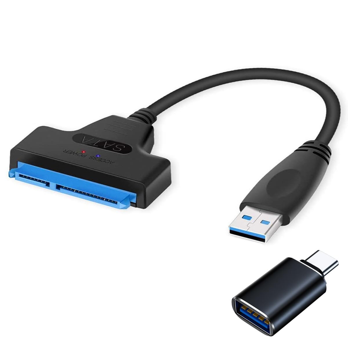 2IN1 sata to USB 3.0 Cable, Sata to USB Adapter Compatible for 2.5"" HDD & SSD