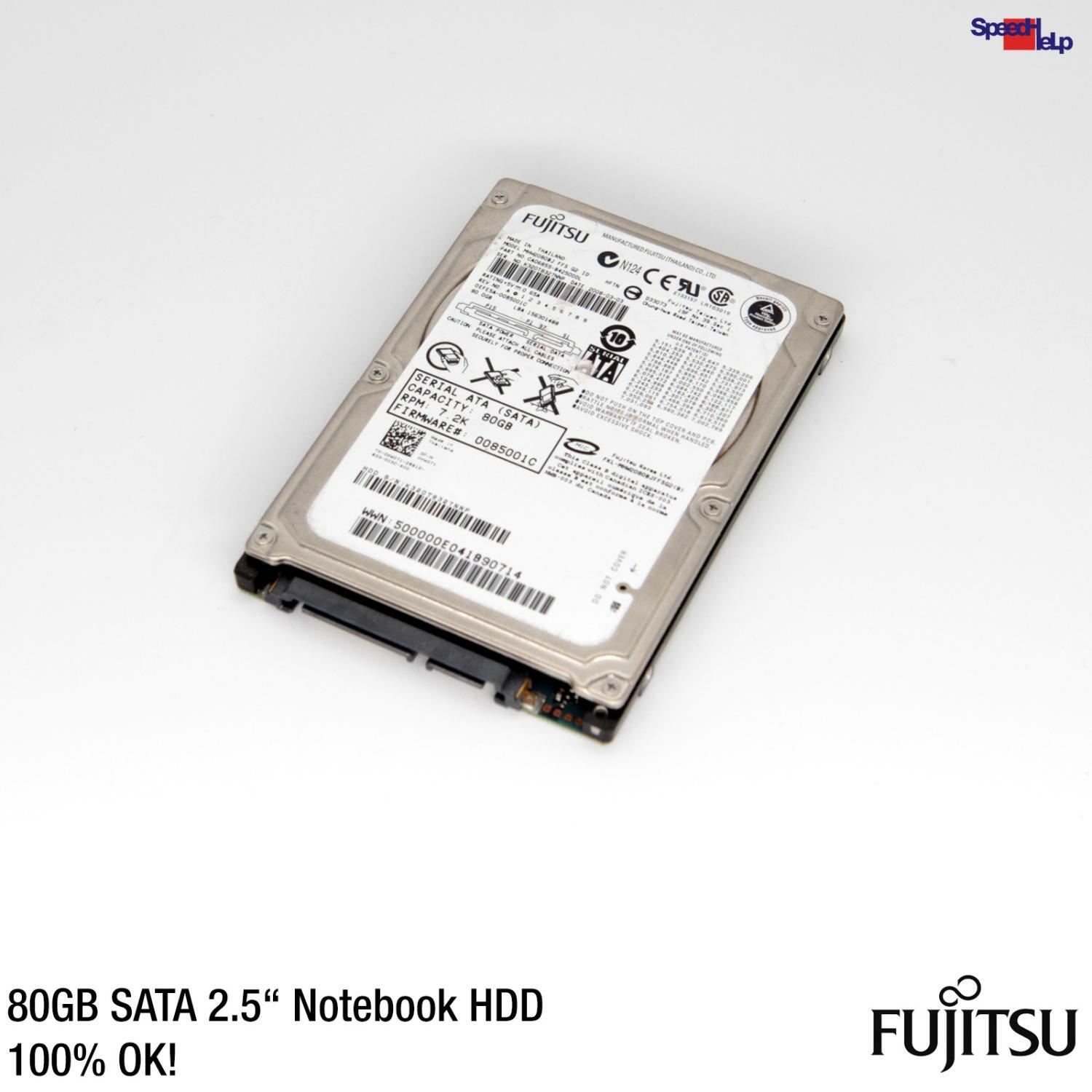 Fujitsu Mhw2080bj 80gb 6.35cm 2.5" Sata Notebook Laptop Hdd Festplatte Hard Disk