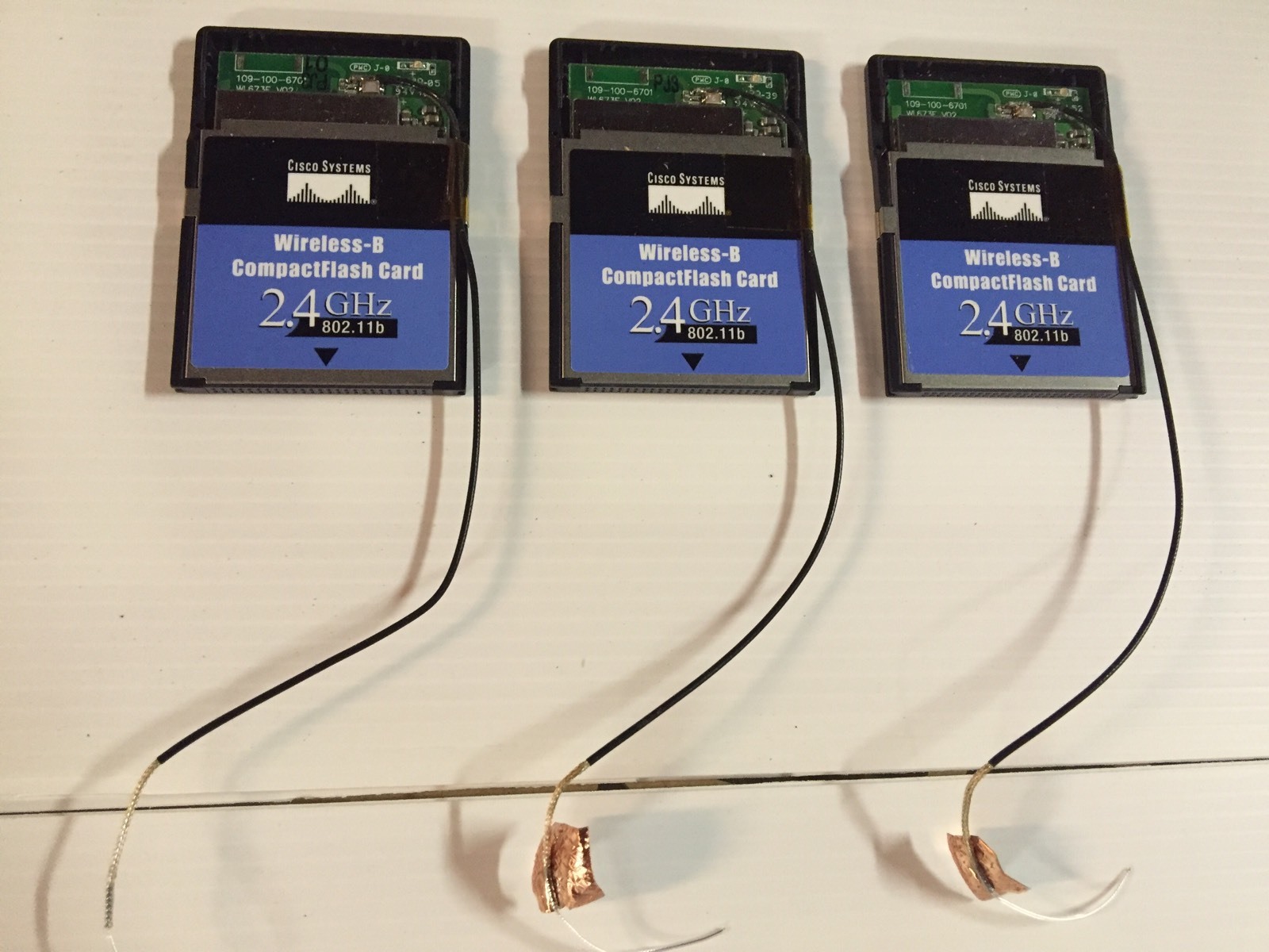 Lot Of 3 Cisco Linksys Wireless-B Network CF Card WCF12 Compact Flash Pack