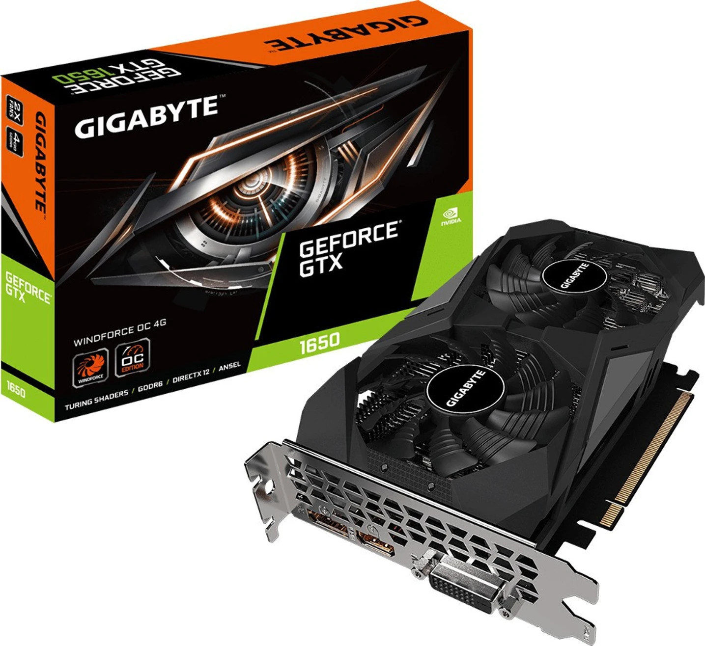 New GIGABYTE GeForce GTX 1650 4GB GDDR6 Graphics Video Card (GV-N1656WF2OC-4GD)