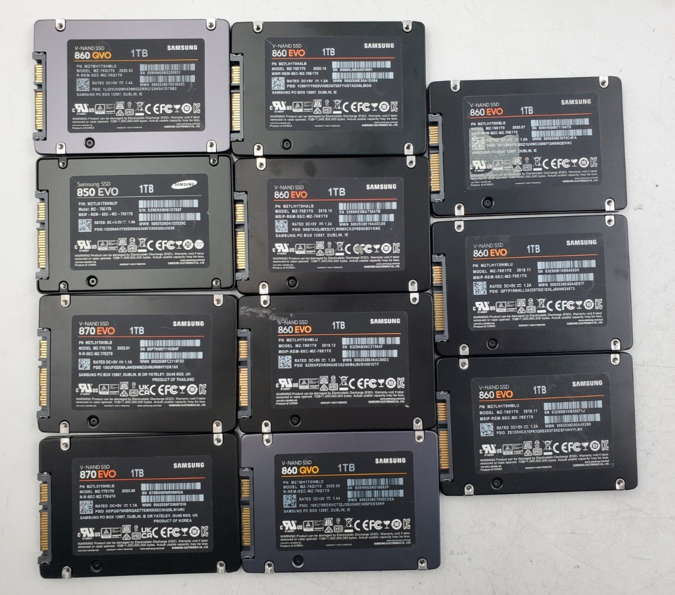 MIX LOT OF 11  ||  1TB  SAMSUNG  INTERNAL SSD SOLID STATE DRIVE (SSD364)