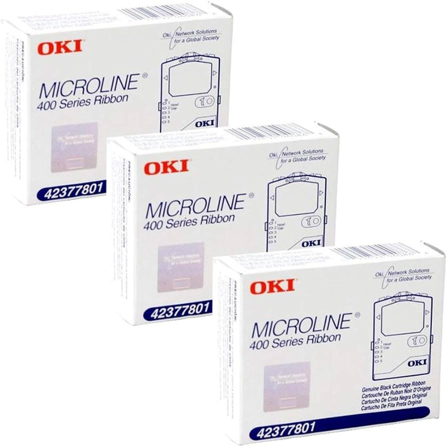 NEW Genuine OEM OKI Microline 400 Series Ribbon 42377801 Black Lot Of 3