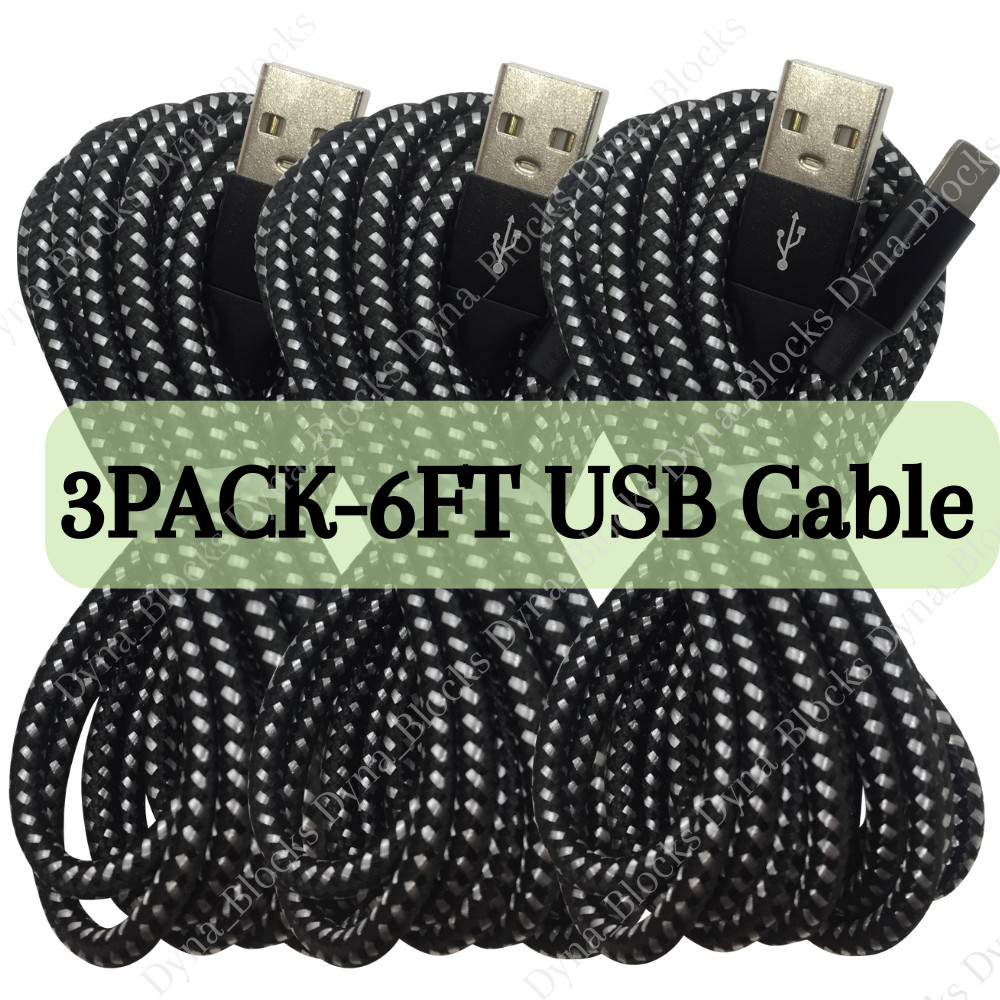 3 Pack Fast Charger Cable Heavy Duty For iPhone 14 13 12 11 XR 8 7 Charging Cord