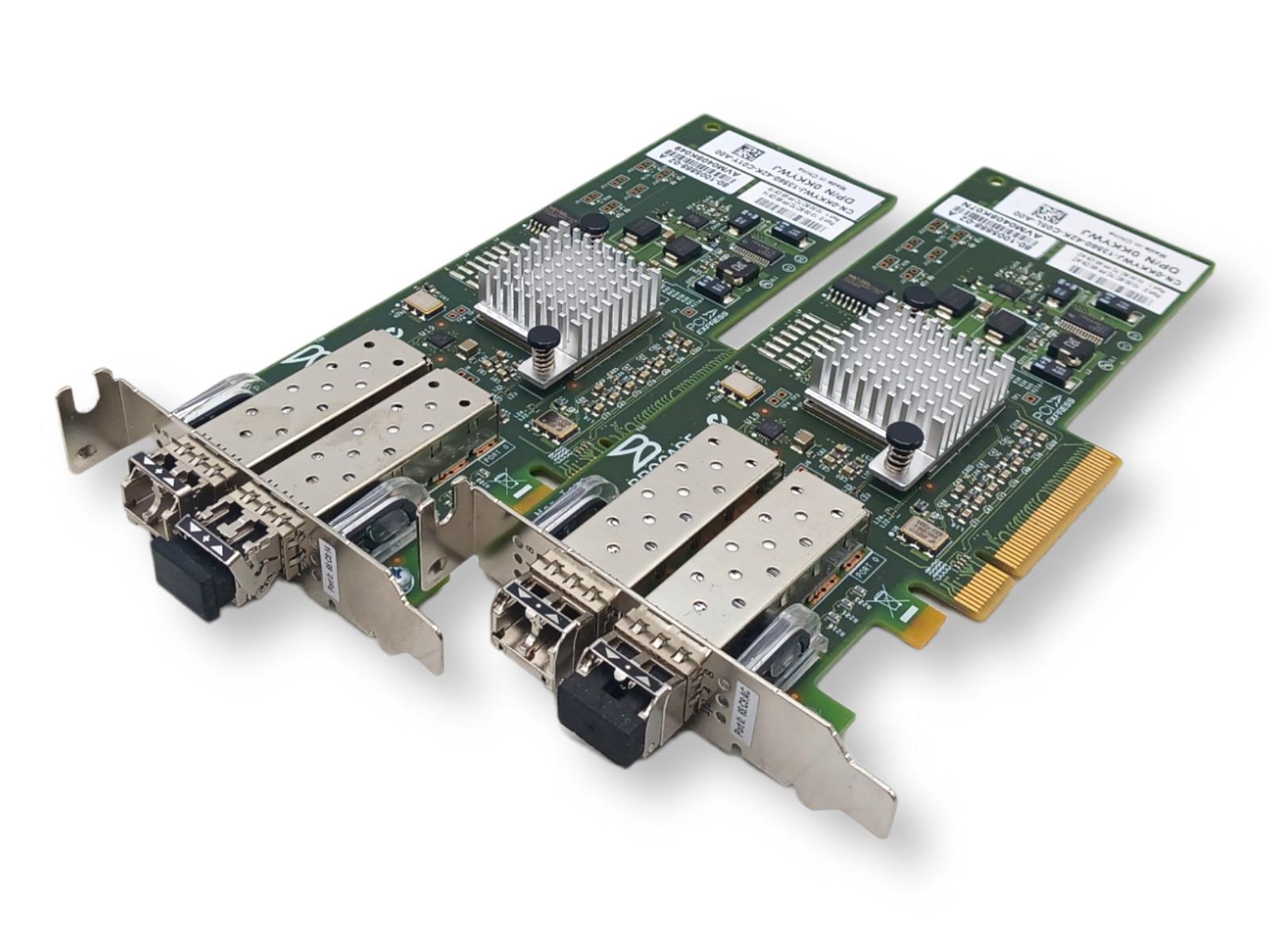 (2) Dell Brocade 8 Gb/s 2-Port PCIe 2.0 x8 FIBRE CHANNEL HBA CARD 825 w/ 2SPF