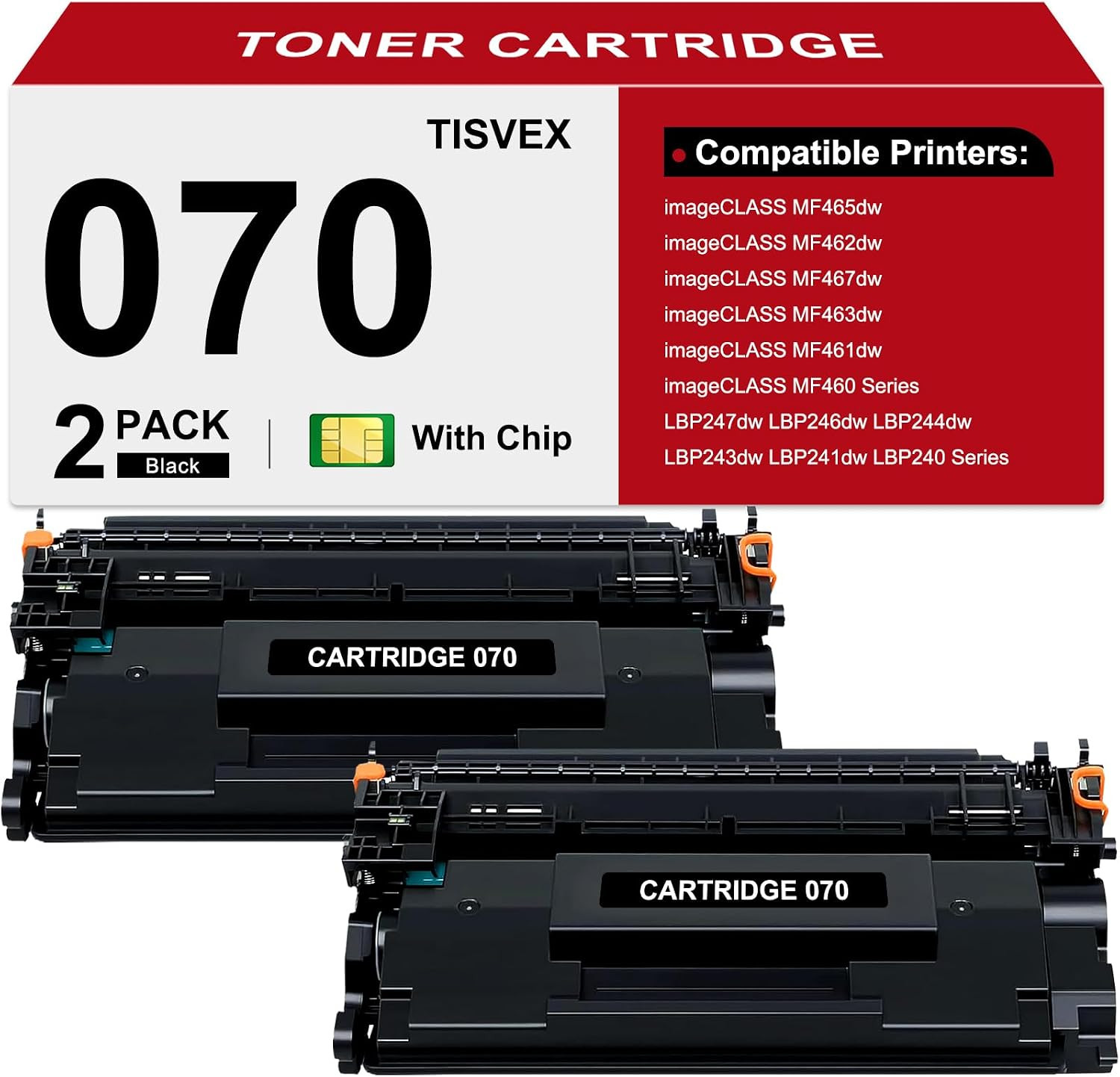 070 Toner Cartridge 070H CRG070 CRG070H Black High Yield 2,900 Pages 2-Pack