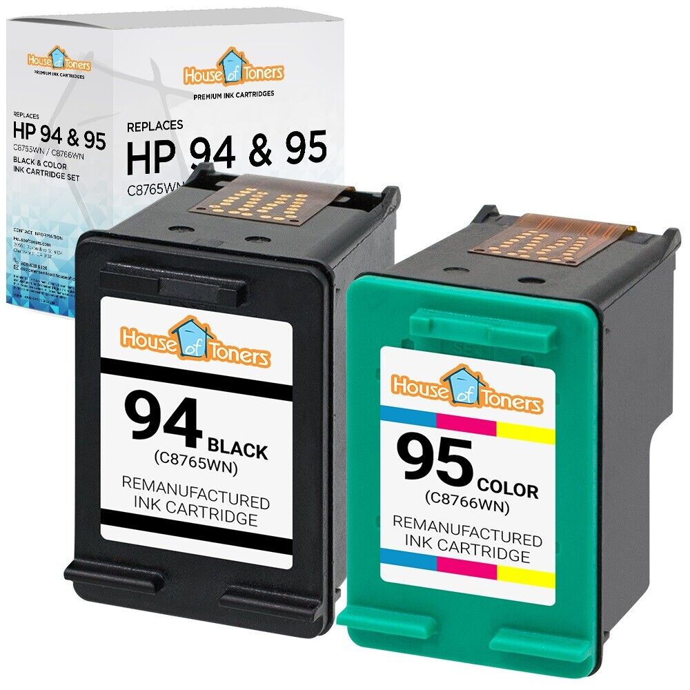 2PK #94 #95 Black/Color Ink Cartridges for HP Officejet 100 PSC 1610 2355