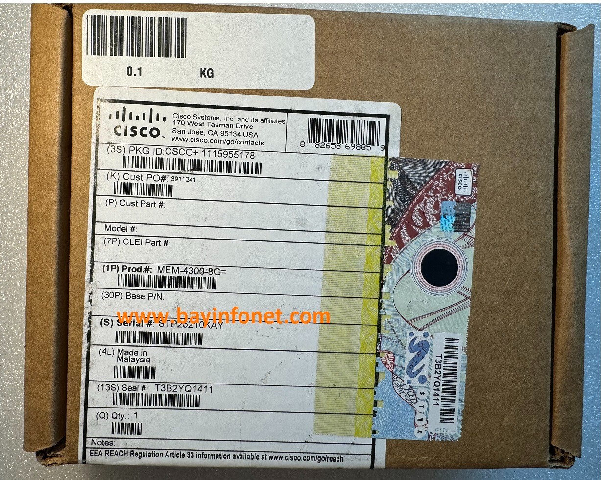 MEM-4300-8G= 1x8GB 8GB Memory Module Spare Original NIB For Cisco 4331 4351 ISR