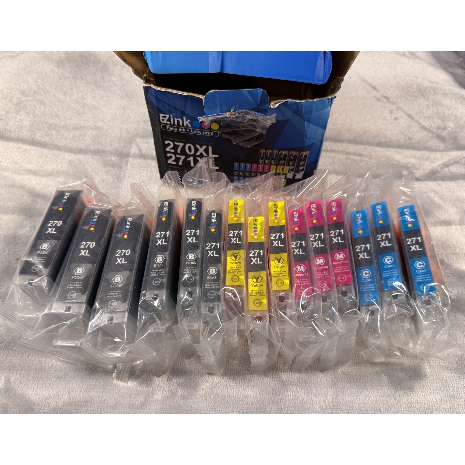 EZink 15 Pack 270XL 271XL Ink Cartridges for Canon PGI-270 CLI-271 High Yield
