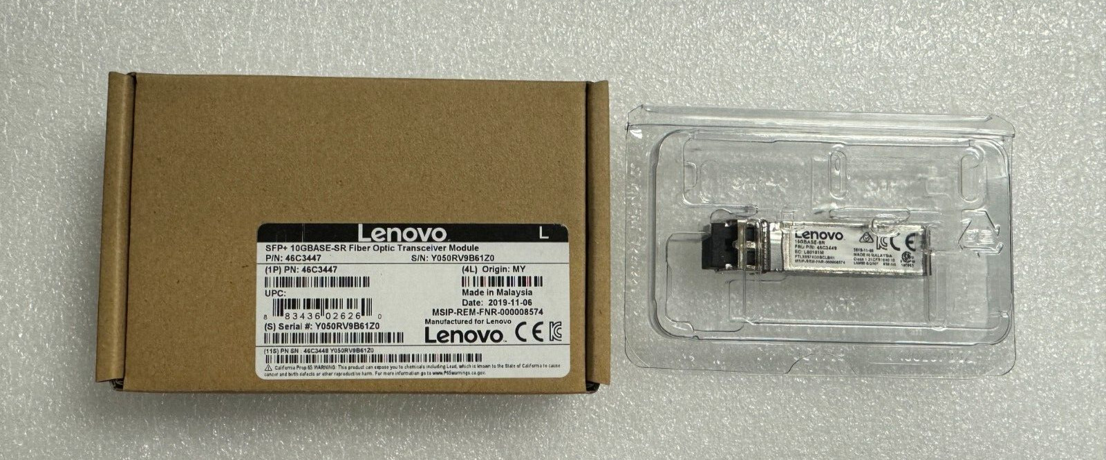 Lenovo 46C3447 10GBASE-SR SFP transceiver module NEW