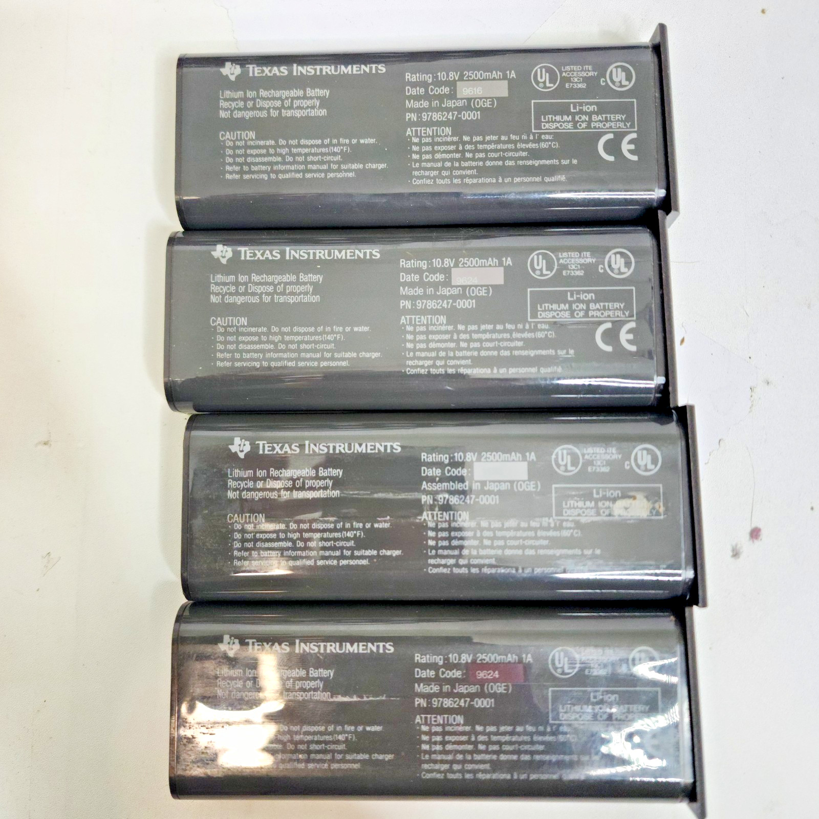 Lithium-Ion Battery Pack 10.8V 2500mAh Texas Instruments 9786247-0001 Lot of 4