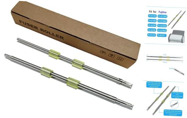 2025 Upgraded Feed Roller Kit with Iron Shaft, Compatible with Fujitsu Fi-6130