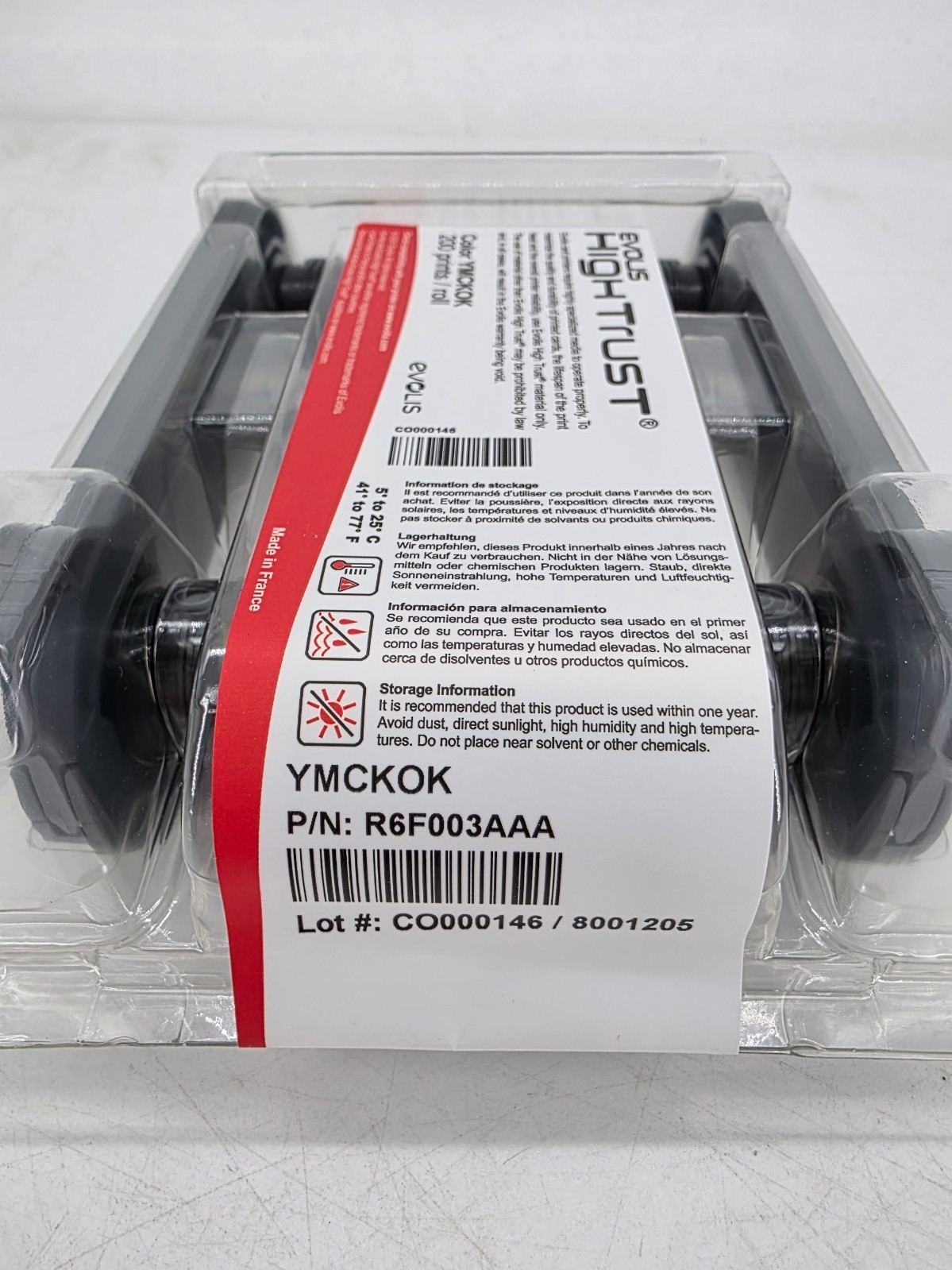 Evolis R6F003AAA YMCKOK Ribbon Primacy Elypso 200 Prints New QTY FAST SHIPPING