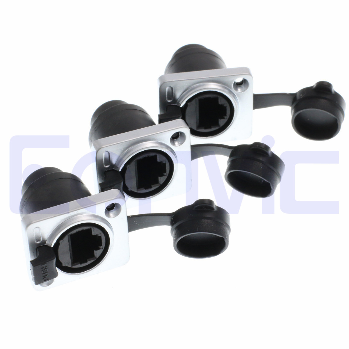3pcs Cat5e RJ45 Ethernet Panel Mount Socket Female Connector Shielded Waterproof