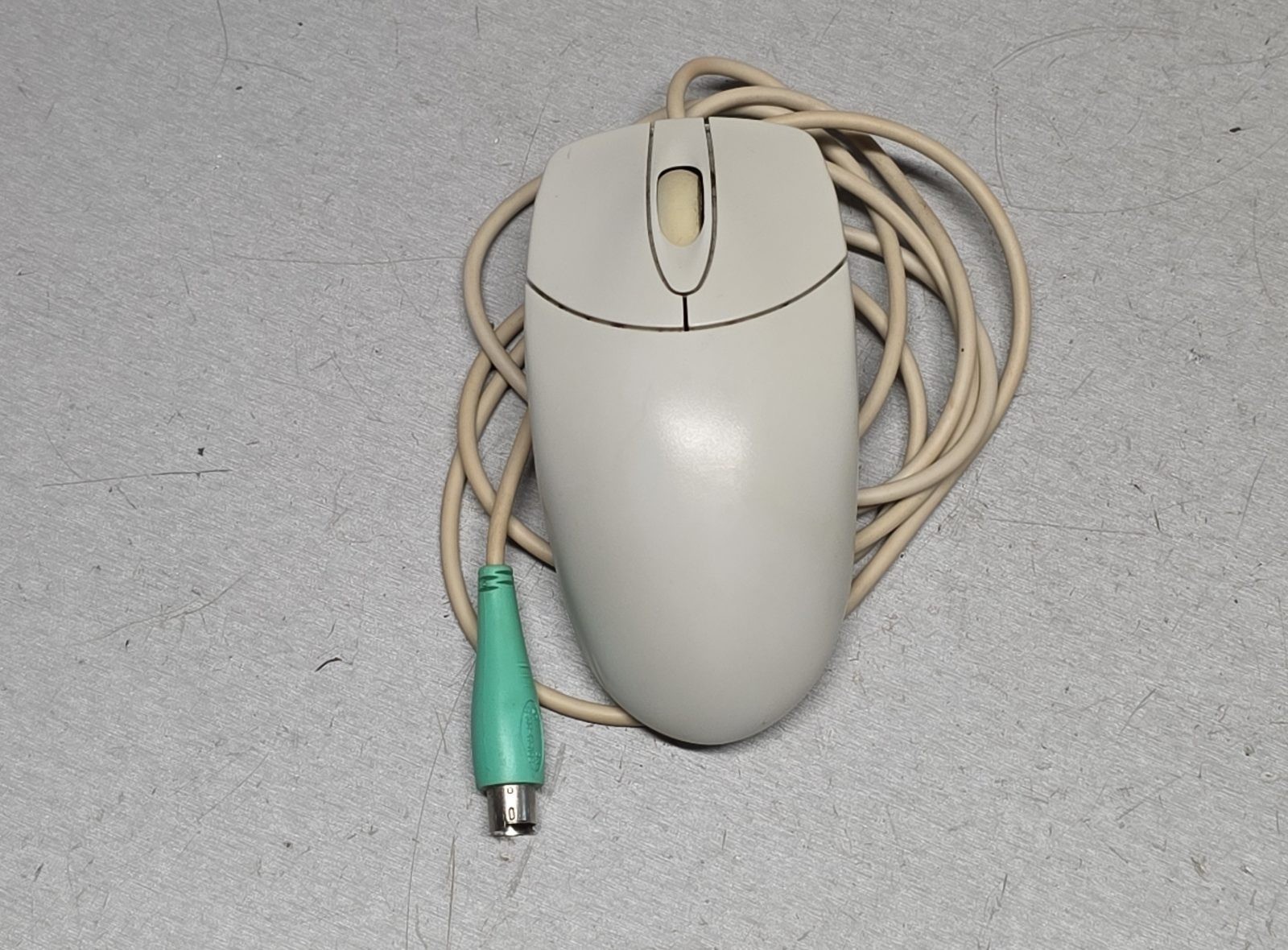 Logitech M-S48a PS/2 Two-Button Ball Mouse Beige Vintage PC Accessory
