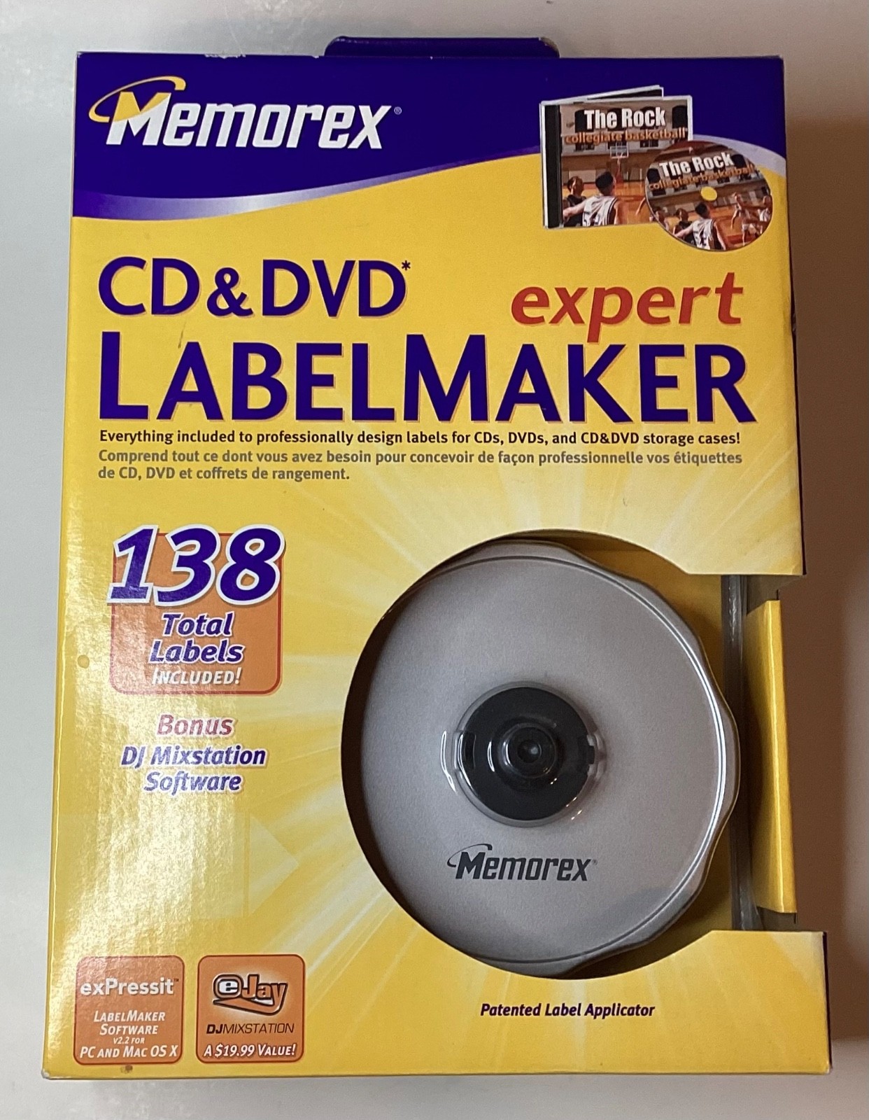 NEW MEMOREX CD & DVD EXPERT LABEL MAKER W/BONUS MIXSTATION SOFTWARE-138 LABELS