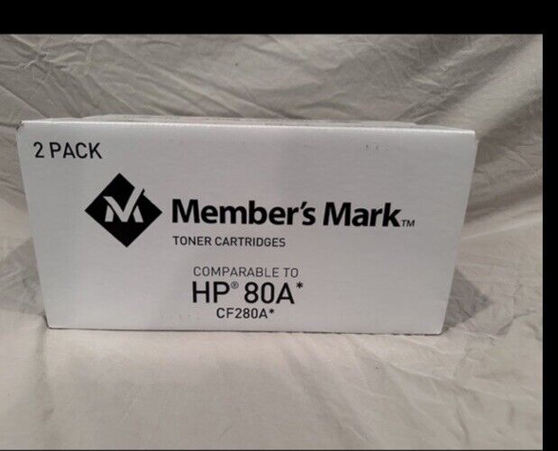 Member's Mark Toner Cartridges Comparable to HP 80A CF280A 2 Pack Black - NEW