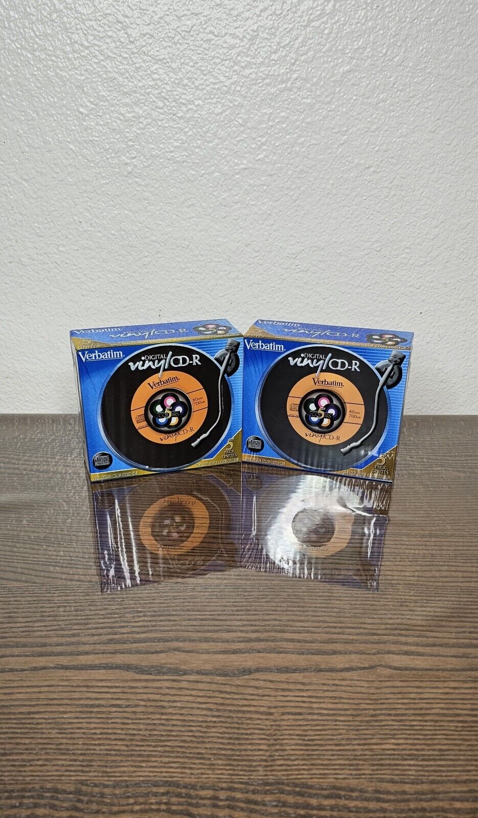 2 Verbatim Digital Vinyl CD-R 5 Packs 80 min 70MB 5 Colors w/ Cases Blank Media 