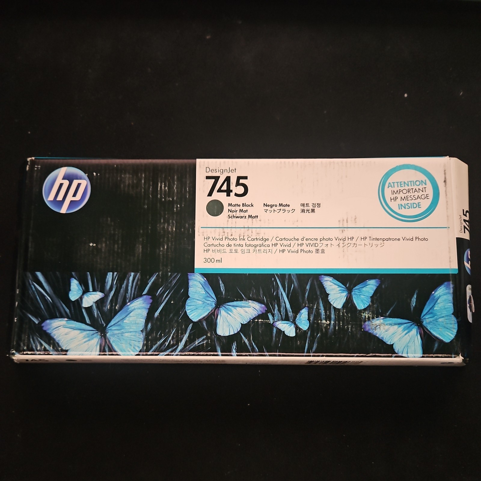 Genuine HP 745 Matte Black 300ml Ink Cartridge F9K05A Designjet Z2600 Z5600