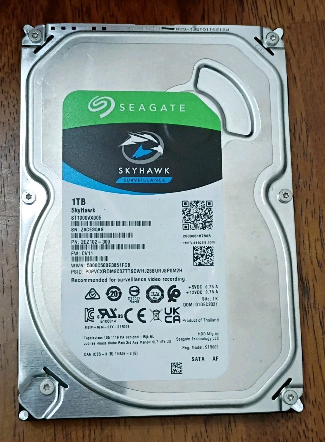 Seagate Skyhawk 1TB ST1000VX005 HDD FULLY TESTED WORKING