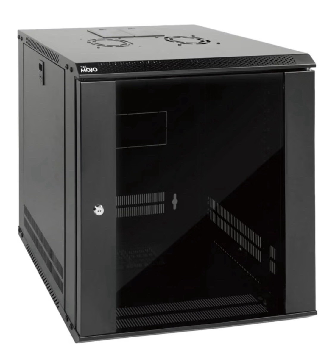 Tecmojo 12U Wall-Mount Server Cabinet/Rack - Black - Lockable Glass Door New OB