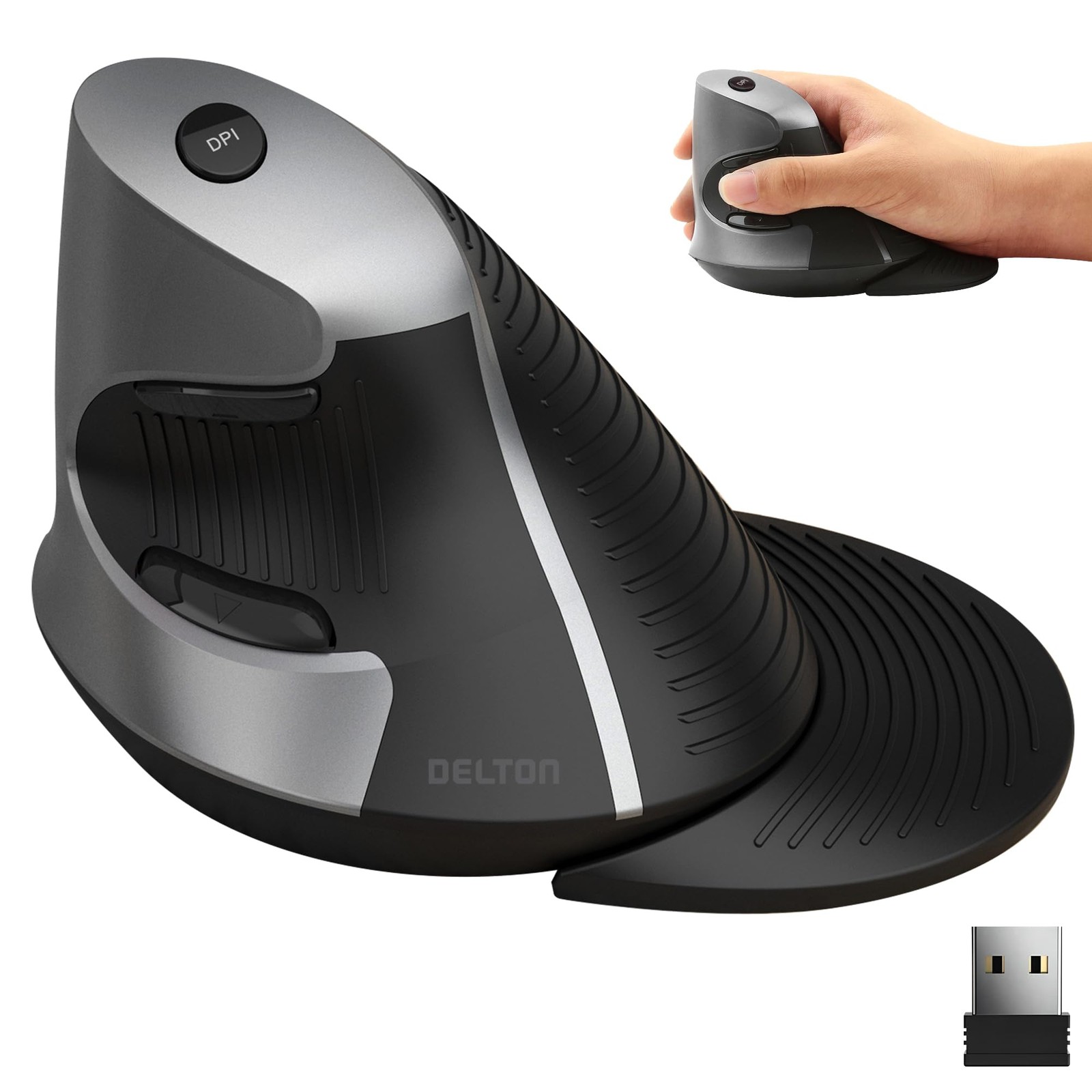 S22 Vertical Wireless Mouse, Ergonomic Design, 2.4G USB Dongle