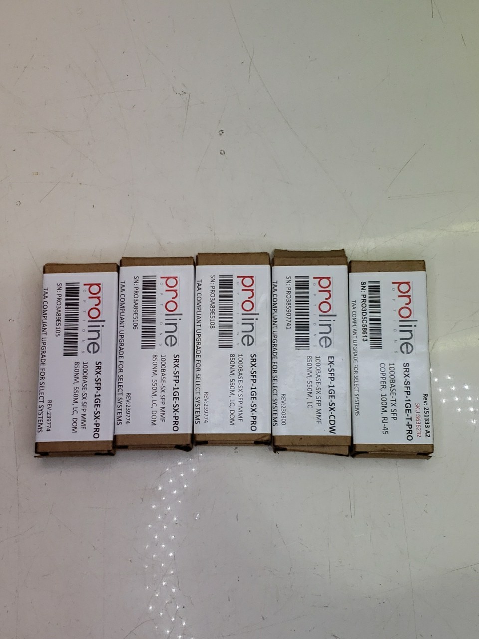 LOT OF 5 Proline SRX-SFP-1GE-SX-PRO - 1000BASE-SX SFP Transceiver