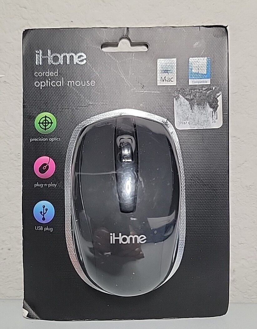 IHome Corded Optical Mouse Mac And Windows 8 Corded Brand New