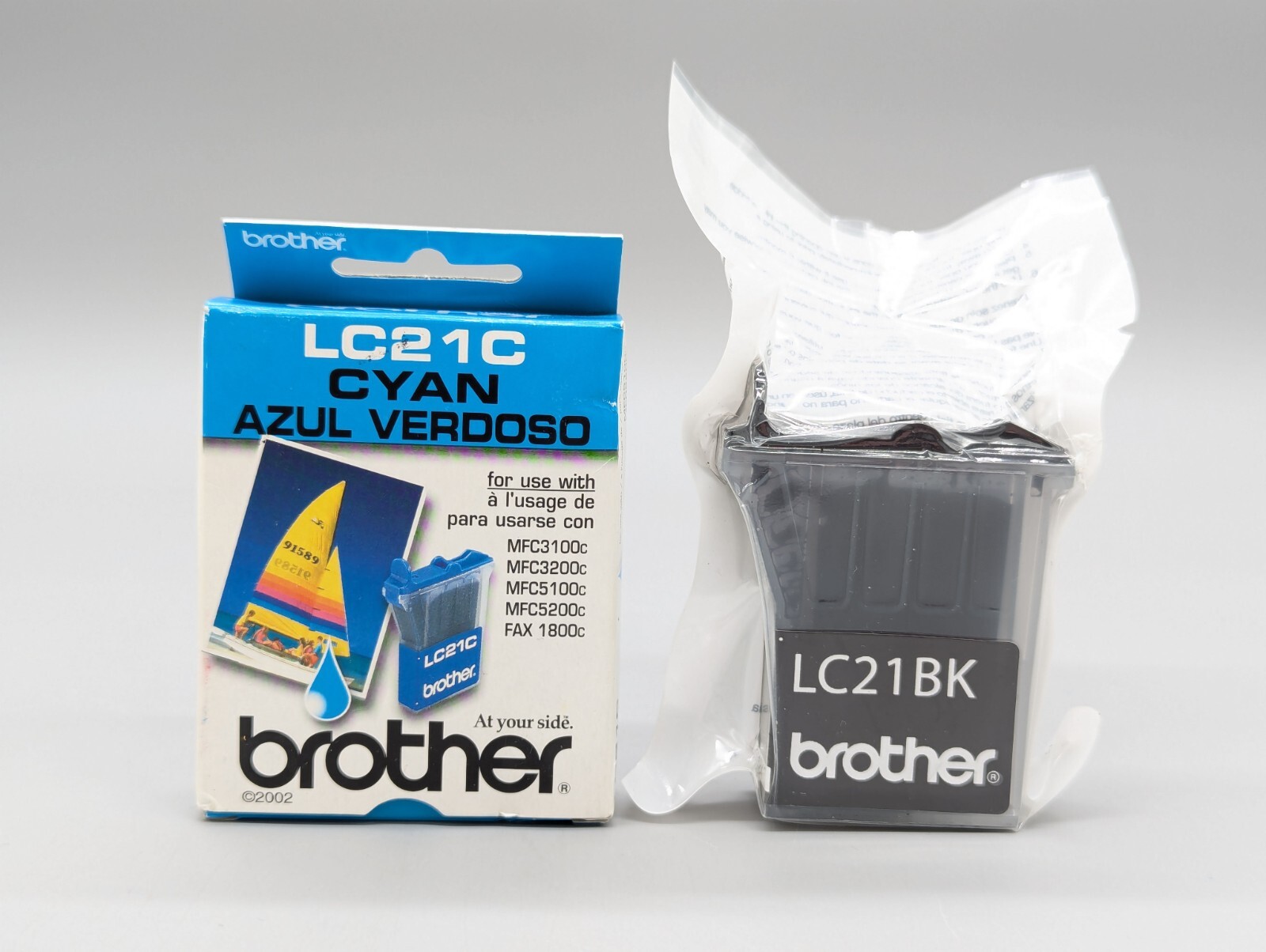 Genuine Brother LC21C Cyan & LC21BK Black Inkjet Exp 2006 Sealed