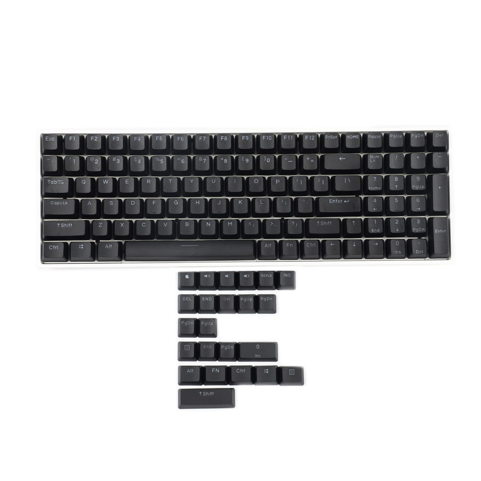 Double Shot PBT Shine Through OEM Keycaps Rainbow Carbon Sunset 108 Keys