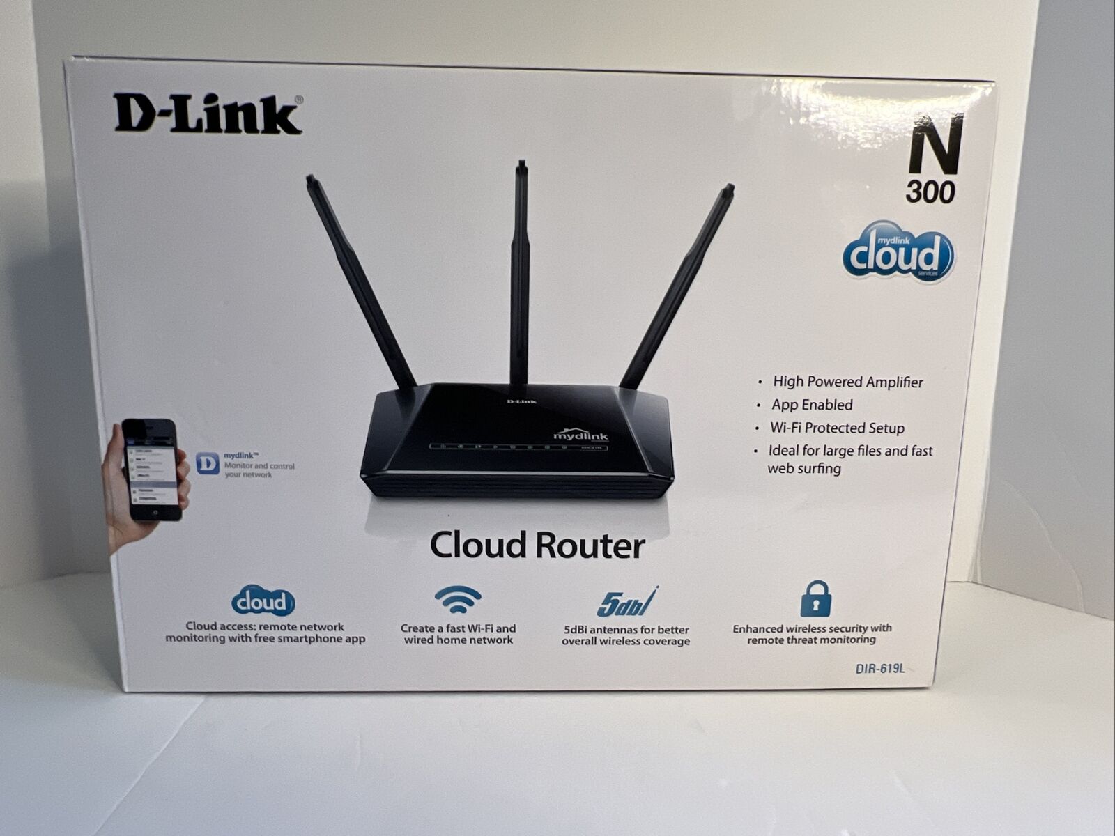 D-LINK Wireless Router N 300 MydCloud, 4 Port  Wireless WIFI 