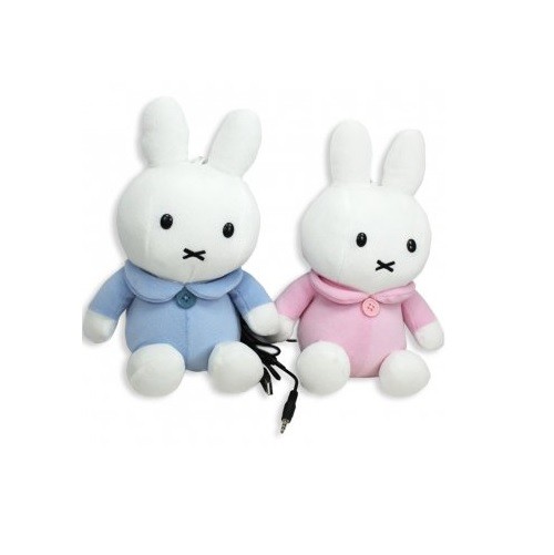 Miffy Bunny Rabbit Plush Stuffed Animal 2 CH USB Powered PC/MAC Computer Speaker