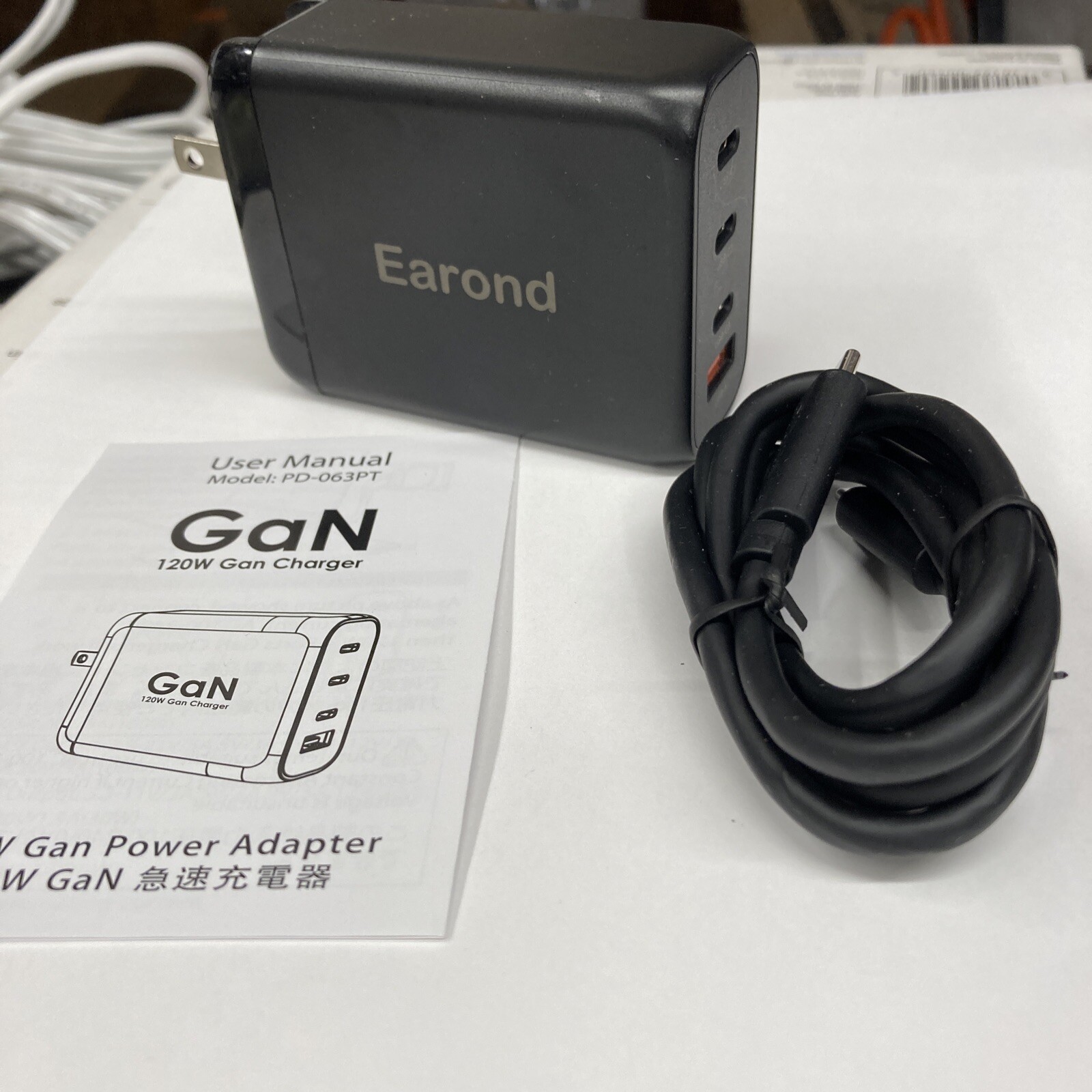 Earond USB C Charger 120W 4Port Wall Charger USB C Laptop Charging Fits MacBook