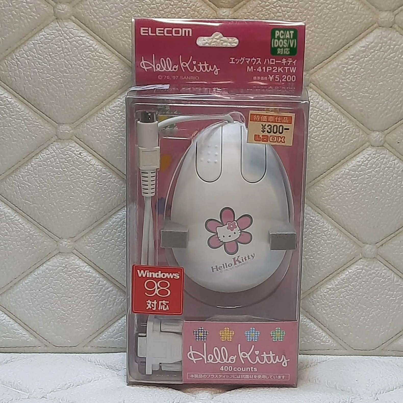Vintage ELECOM Hello Kitty Egg Mouse M-41P2KTW Windows 98 Rare Y2K NIB Sealed
