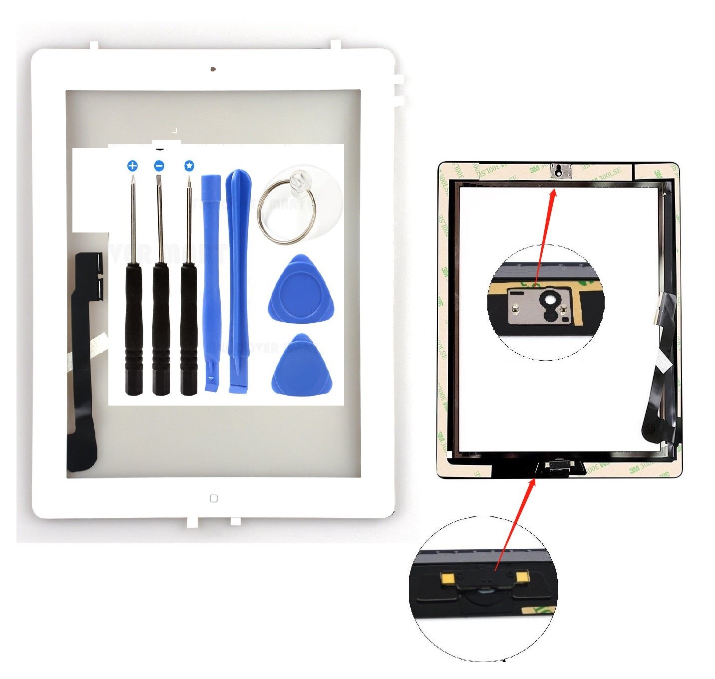 For iPad 3 A1416 A1403 A1430 Front Touch Screen Glass Lens Digitizer Replacement