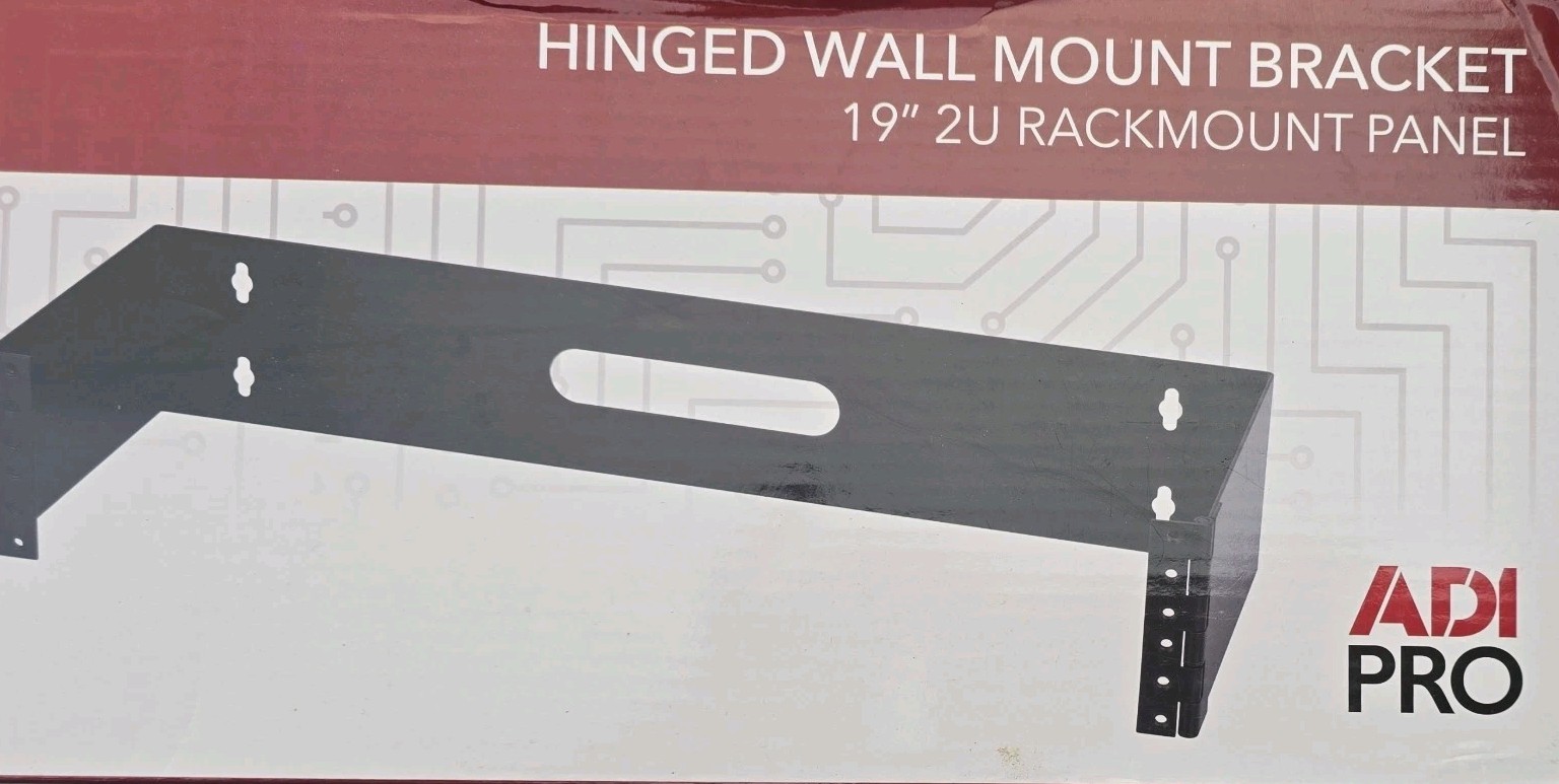 ADI Pro 2U 19-Inch Hinged Extendable Wall Mount Bracket Network Equipment Rack