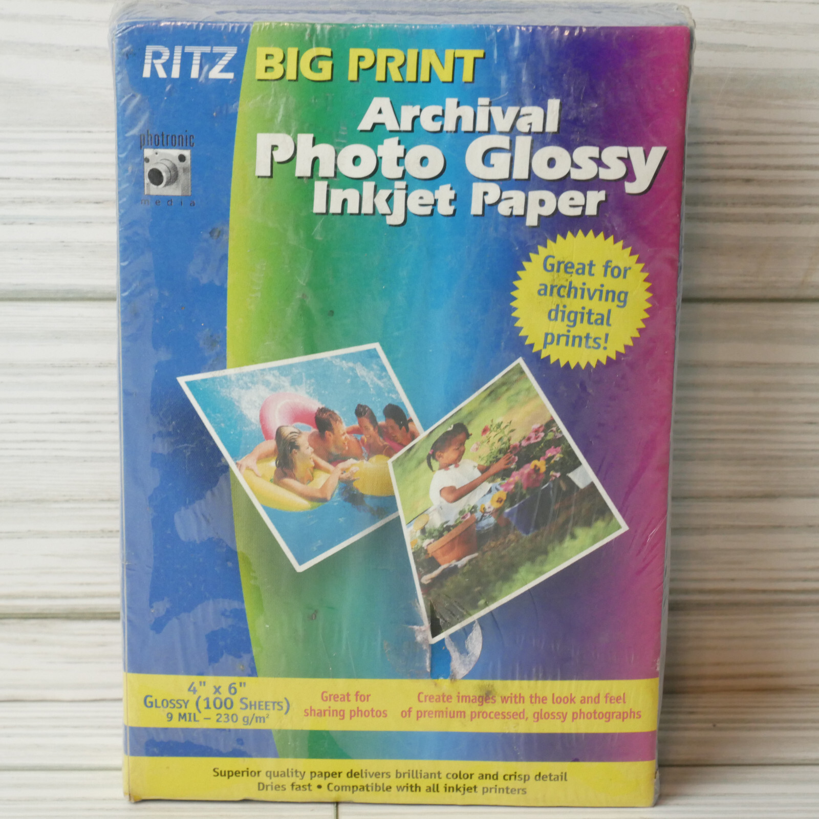 Ritz Big Print 100 pack Photo Glossy 4X6 Inkjet Paper Archival NEW SEALED