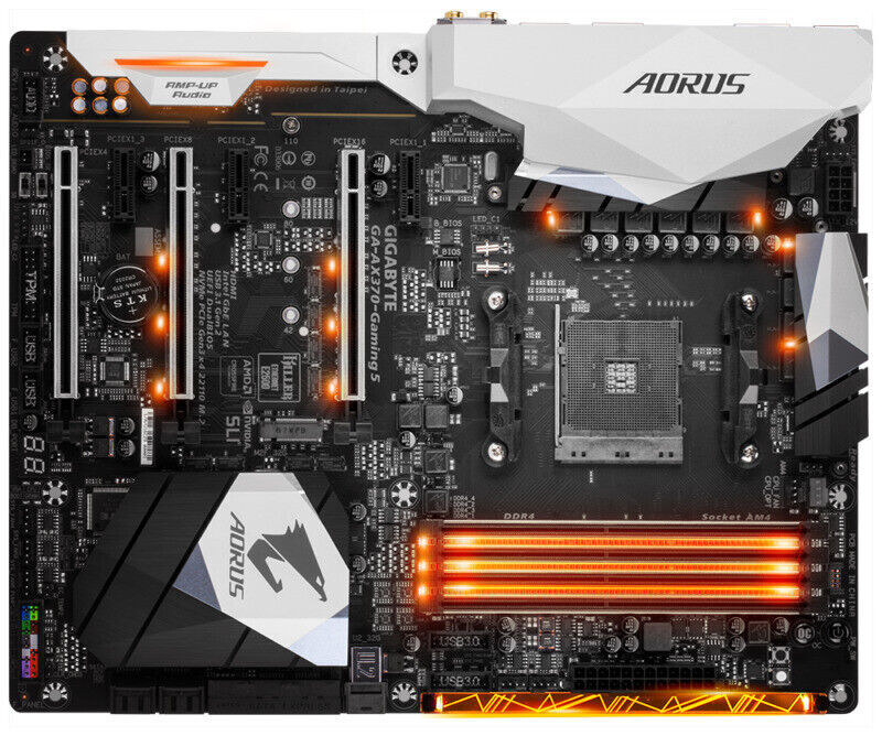 Gigabyte GA-AX370-Gaming 5 Motherboard AMD X370 Socket AM4 DDR4 M.2 ATX USB 3.1