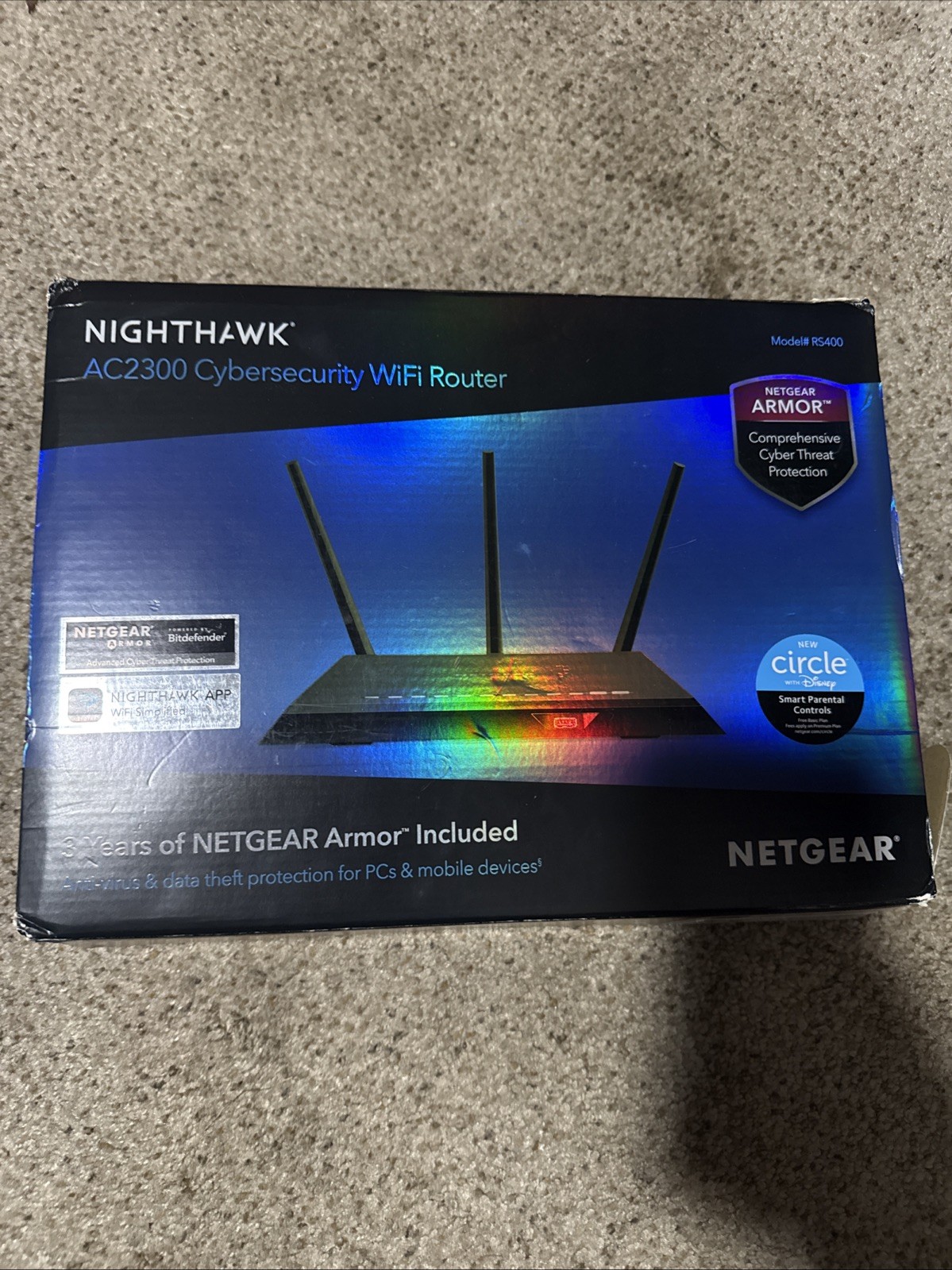 NETGEAR Nighthawk AC2300 Cybersecurity Dual-Band Wi-Fi Router - RS400-100NAS
