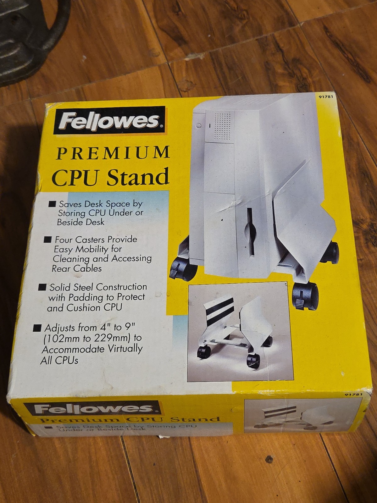 CPU Stand Fellowes Premium Wheeled Stand Metal NEW extra Desk Space 91781 NIB