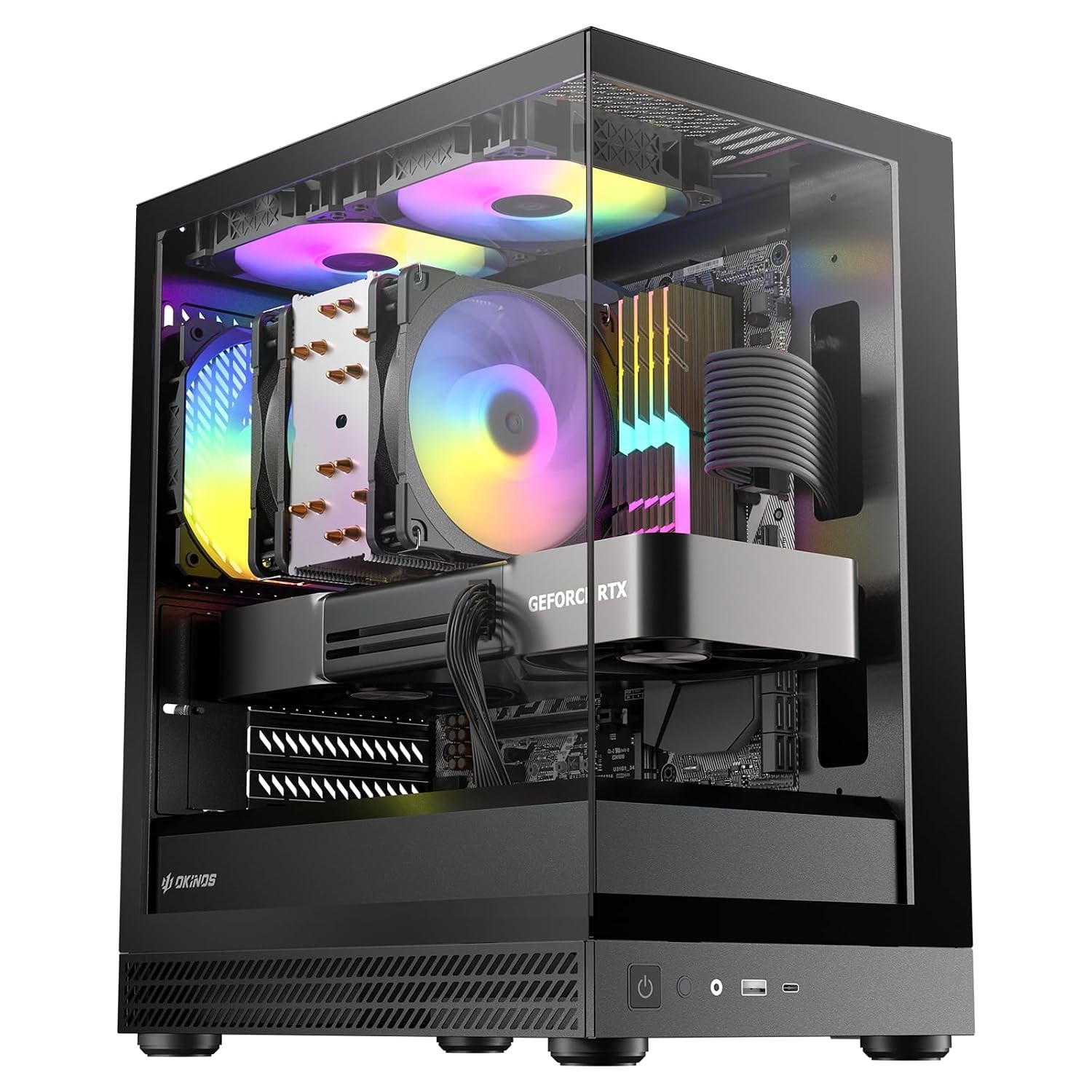 Okinos Aqua UNO Micro ATX Case No Radiator Support Max GPU Length 309mm