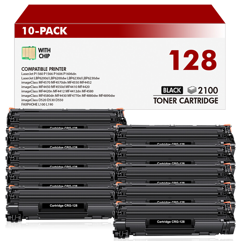 10 Pack Toner Cartridge For Canon 128 ImageClass D530 MF4770n MF4880dw MF4890dw