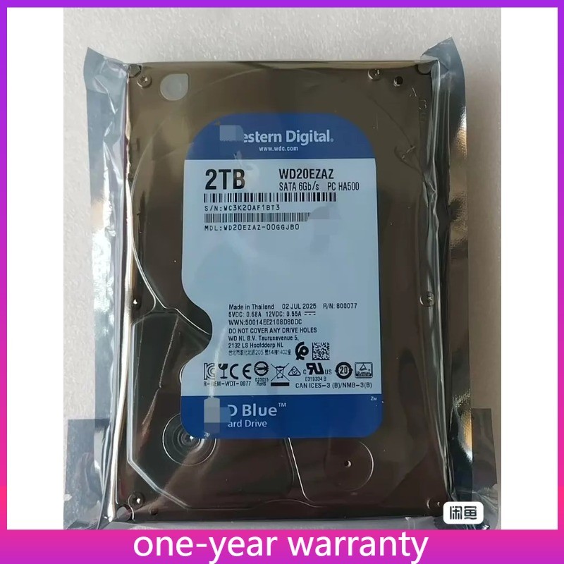 1PCS WD20EZRZ WESTERN DIGITAL BLUE 2TB 2000GB 5400RPM 64MB SATA III 3.5" Hard D