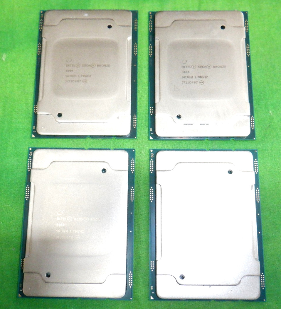 Intel Xeon Bronze 3104 6-Core 1.70GHz 85W SR3GM Processor    LOT OF 4 PCS