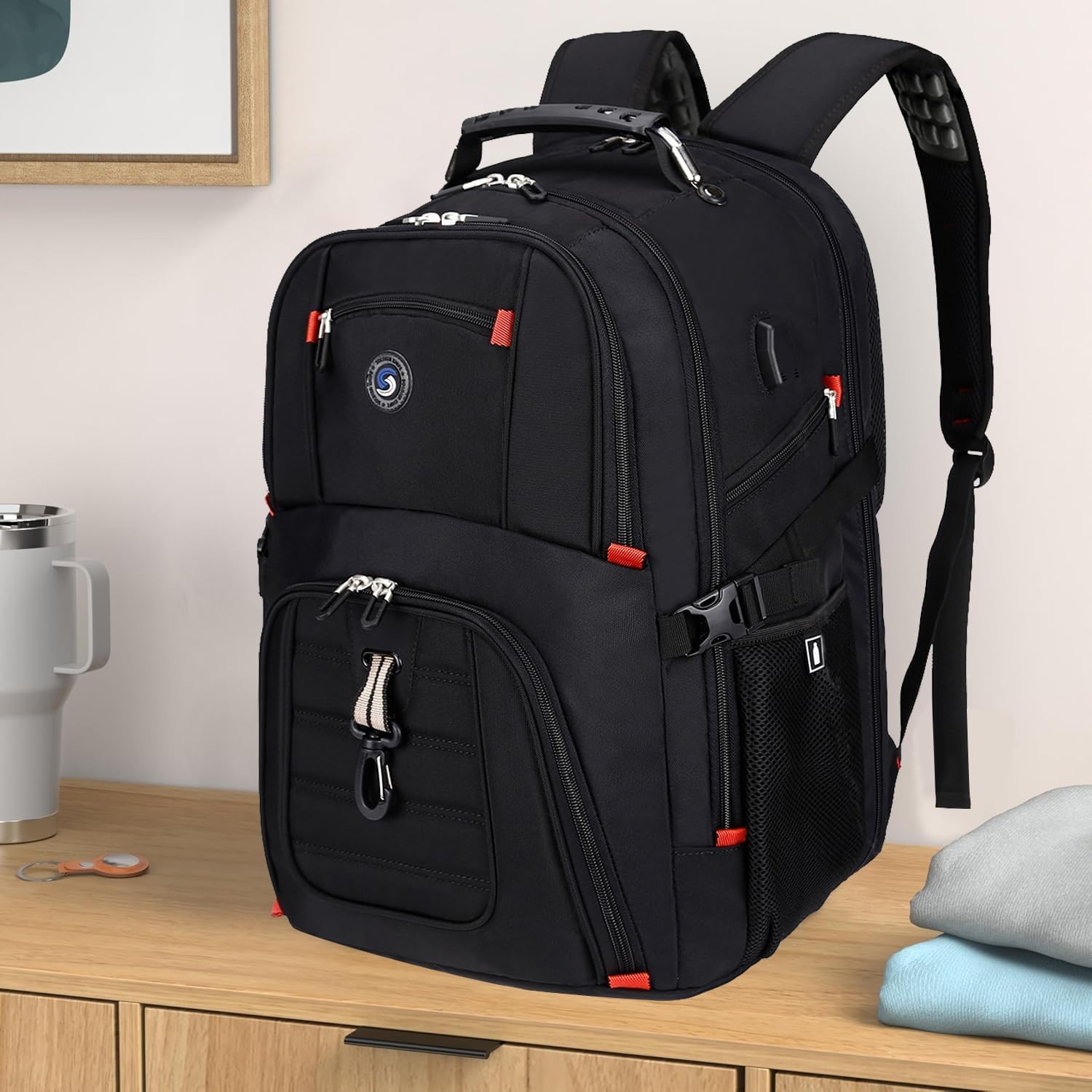 Extra Large 50L Travel Laptop Backpack with USB Charge Port for 17 Inch Computer