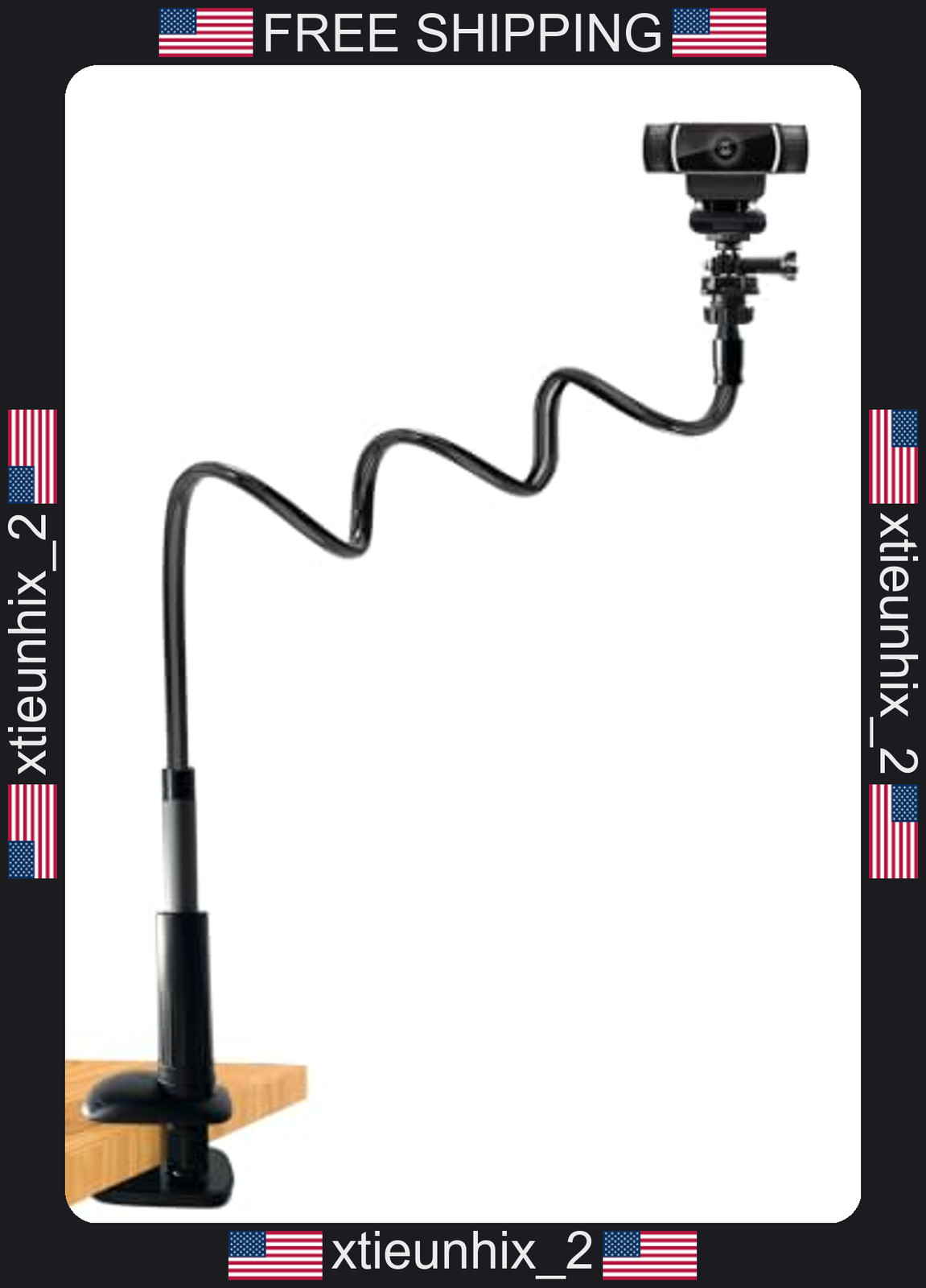 Webcam Stand for Desk Adjustable Camera Holder Compatible with Various Webcams