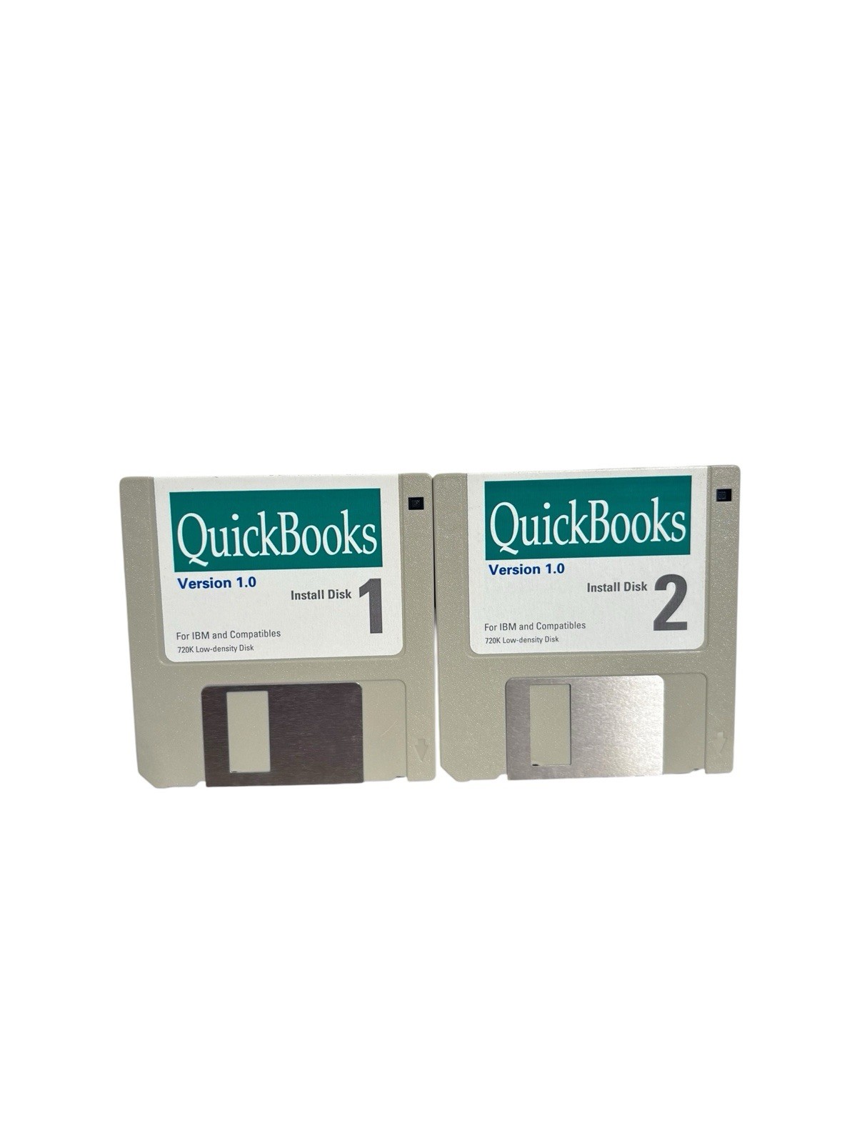 Vintage Quickbooks Version 1.0 Install Disks 3.5" Floppy 720k